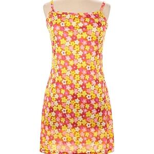 Xhilaration Pink and Yellow Floral Dress